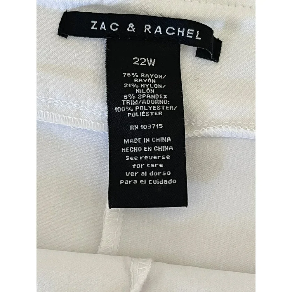 Zac & Rachel White Side Tie Wrap Around Skirt with Undershorts - 22W - Picture 12 of 12